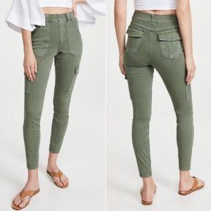 Spanx Stretch Twill Ankle Olive Green Cargo Pants Medium Tall